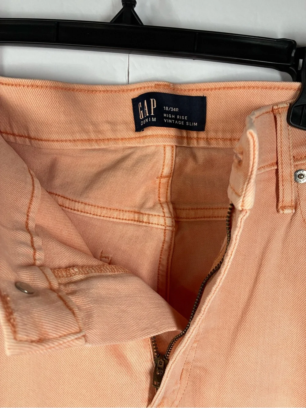 GAP Denim High Rise Vintage Slim Ankle Jeans Peach Orange Women’s 18/34R NWT